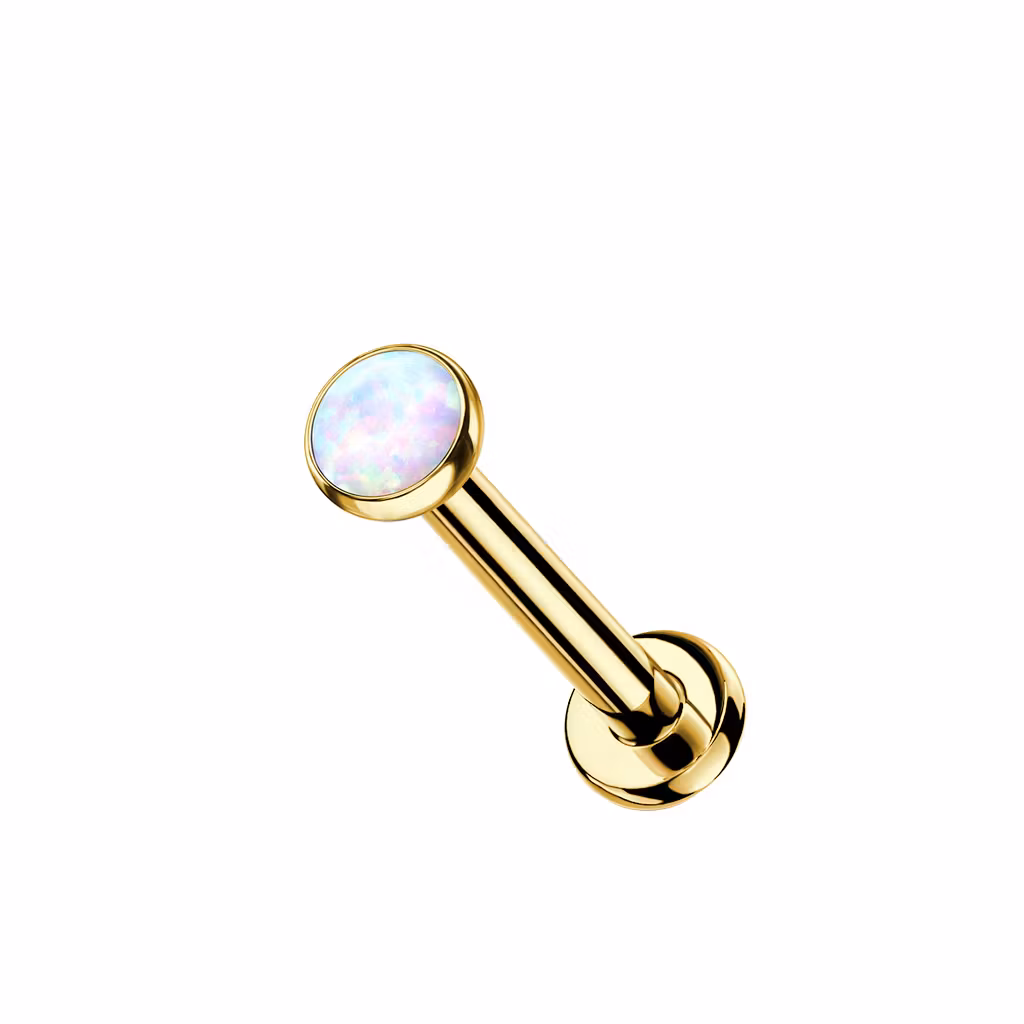 1.2mm Labret i titan med opalit (3 eller 4mm) - invändigt gängad