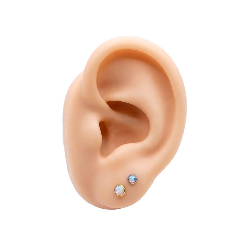 1.2mm Labret i titan med opalit (3 eller 4mm) - invändigt gängad