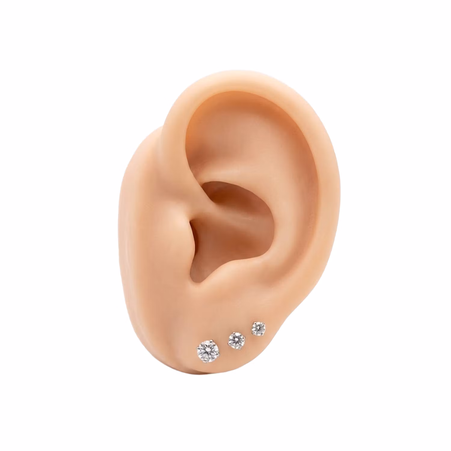 Threadless topp i titanium - Prong-set Moissanite