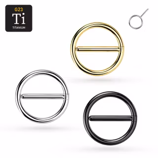 Titanium bröstsmycke - rund nipple clicker