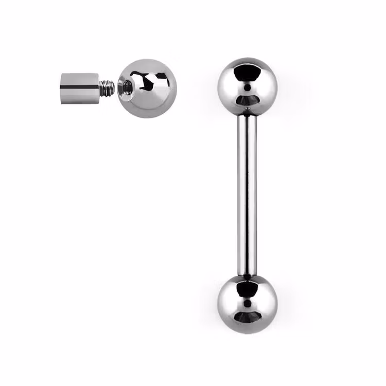Barbell i kirurgiskt stål 10gauge / 2.5mm med 6mm kulor