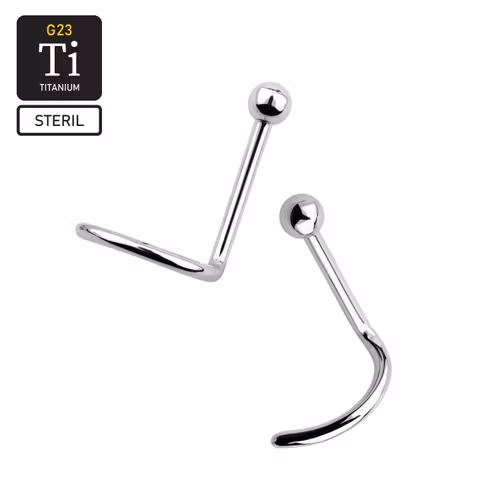 Steril titanium nässmycke "Skruv" 1mm med 2.5mm bollformad topp