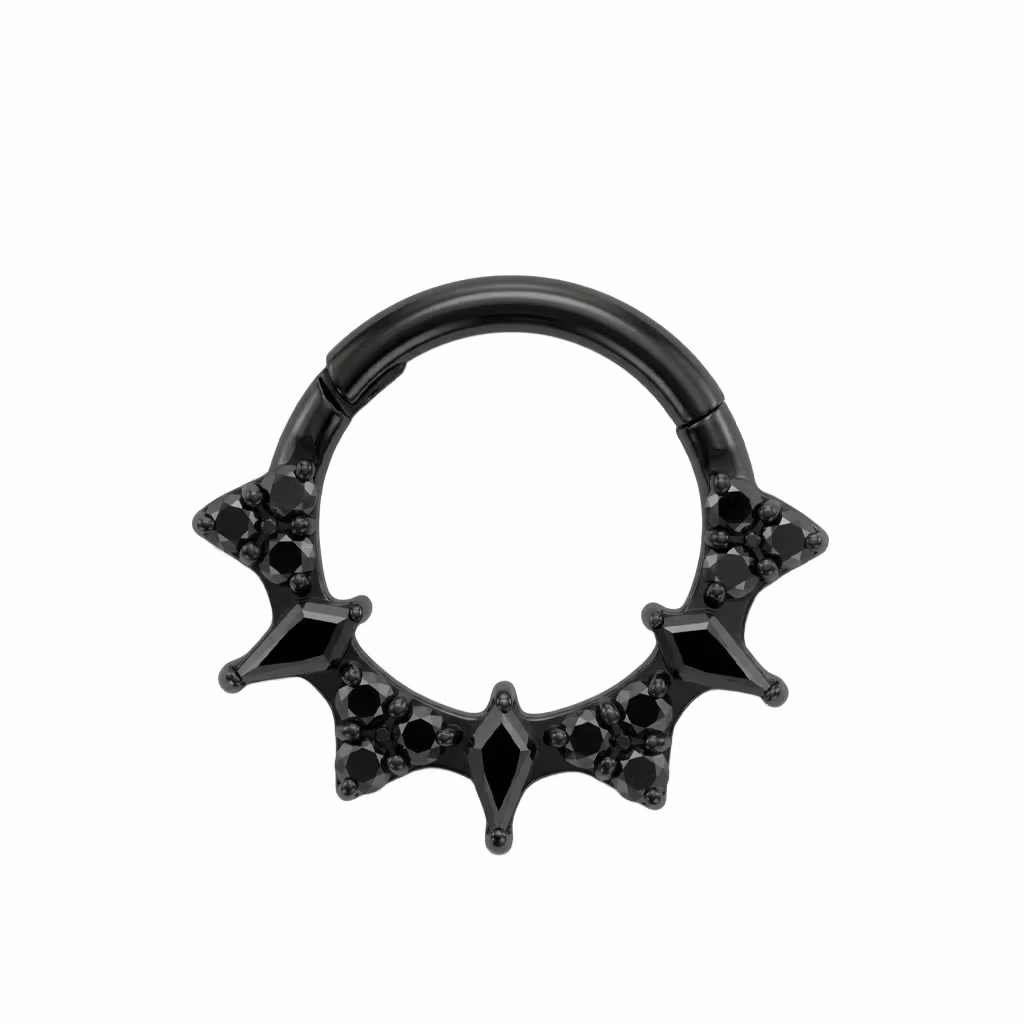 1.2mm Segmentring Clicker i titan med Kite-slipad CZ - 8mm