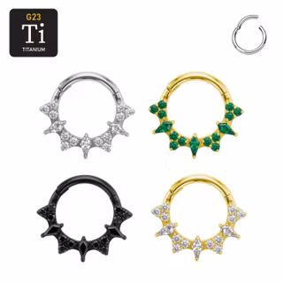 1.2mm Segmentring Clicker i titan med Kite-slipad CZ - 8mm