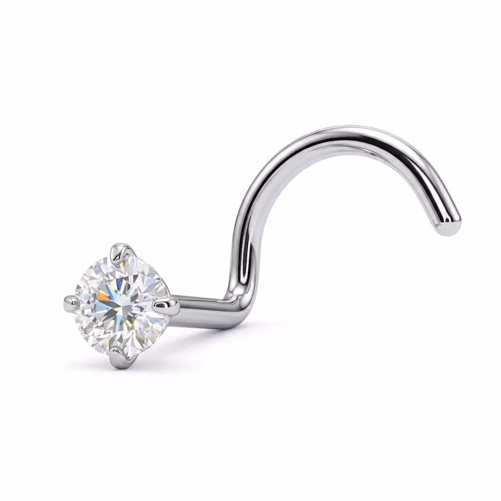 Nässkruv i titan med kloinfattad 2.5 mm Moissanite (0.8-1mm)