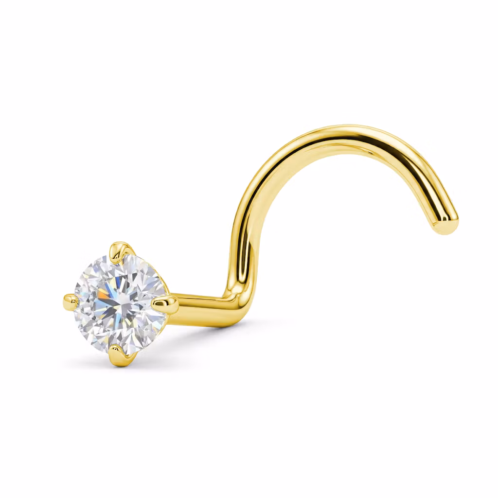 Nässkruv i titan med kloinfattad 2.5 mm Moissanite (0.8-1mm)