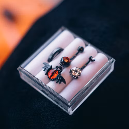 Navelpiercing 3-pack – Black Magic Edition + Förvaringsask
