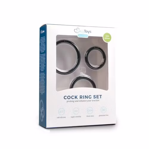 EasyToys Men Only – Three Size Cockring Set Penisringar 3-pack (Svart)