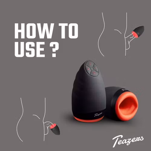 Teazers – Warming Vibrating Masturbator (Svart/Röd)