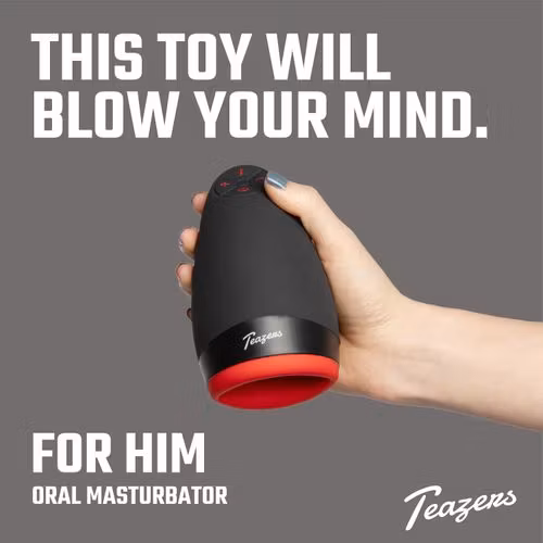 Teazers – Warming Vibrating Masturbator (Svart/Röd)