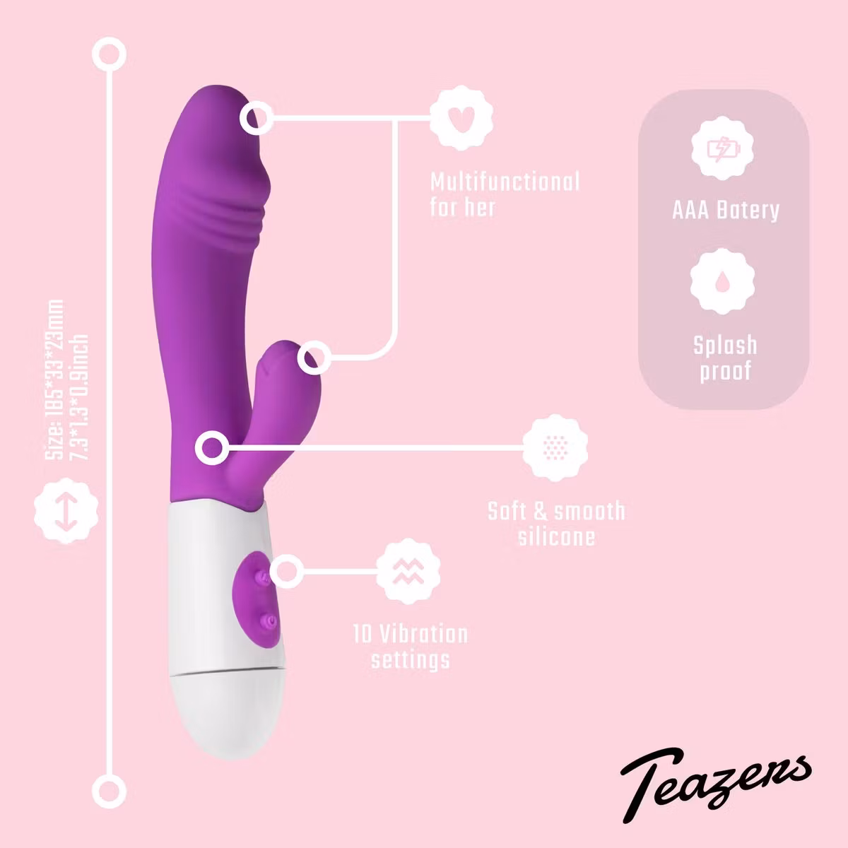 Teazers – Tarzanbocht Rabbit Vibrator (Purple)