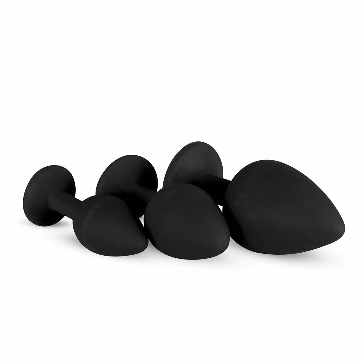 EasyToys Anal – Silicone Buttplug Set with Diamond (Black)
