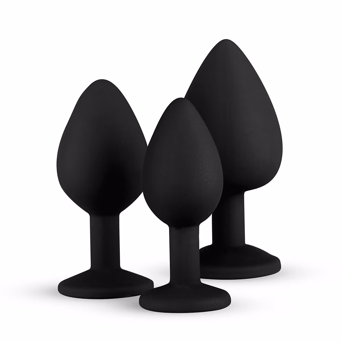 EasyToys Anal – Silicone Buttplug Set with Diamond (Black)