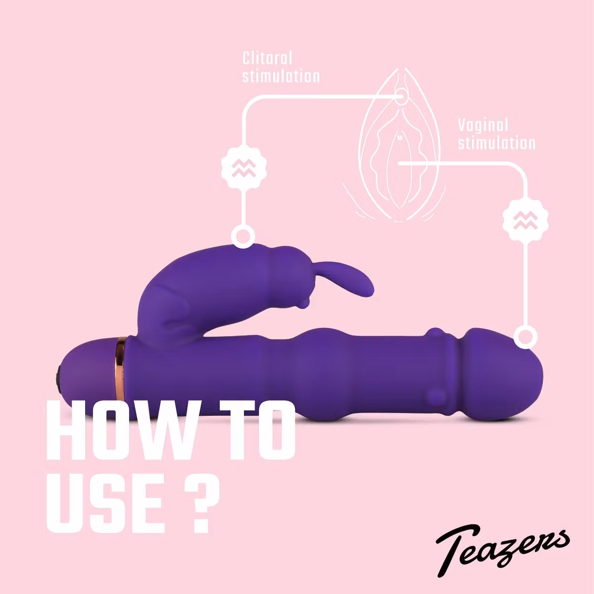 Teazers – Silicone Rabbit Vibrator (Purple)