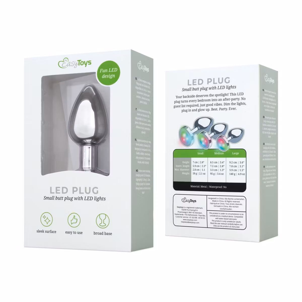 EasyToys Anal Collection – LED Butt Plug Small (Silver)