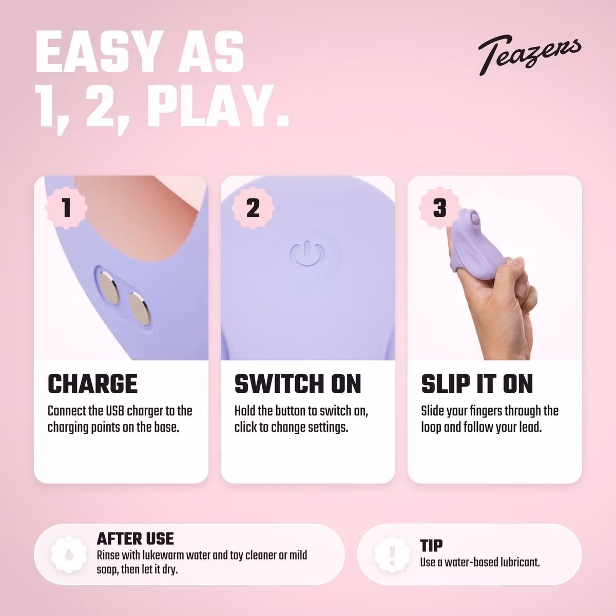 Teazers – Finger Vibrator Tapping Toy (Purple)
