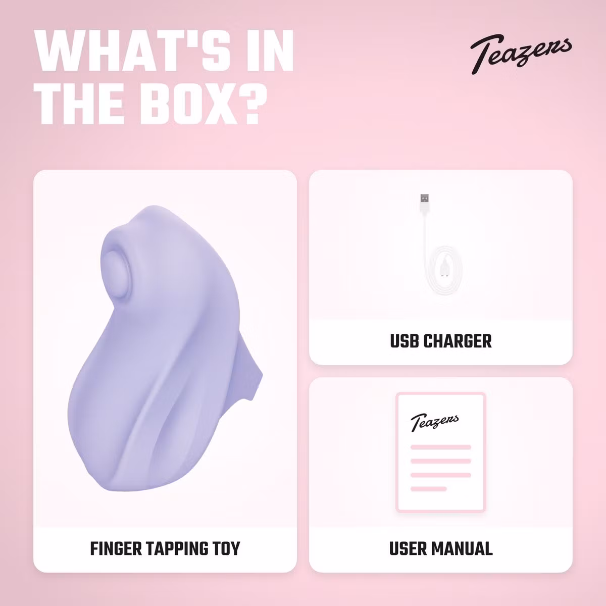 Teazers – Finger Vibrator Tapping Toy (Purple)