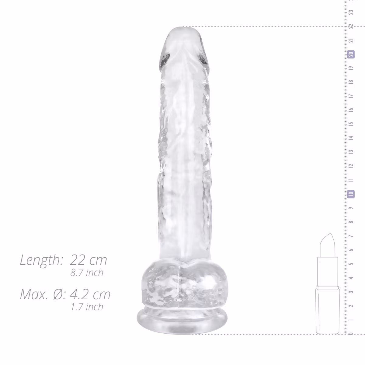 EasyToys Dildo – Transparent Jelly Dildo with Balls (19 cm)