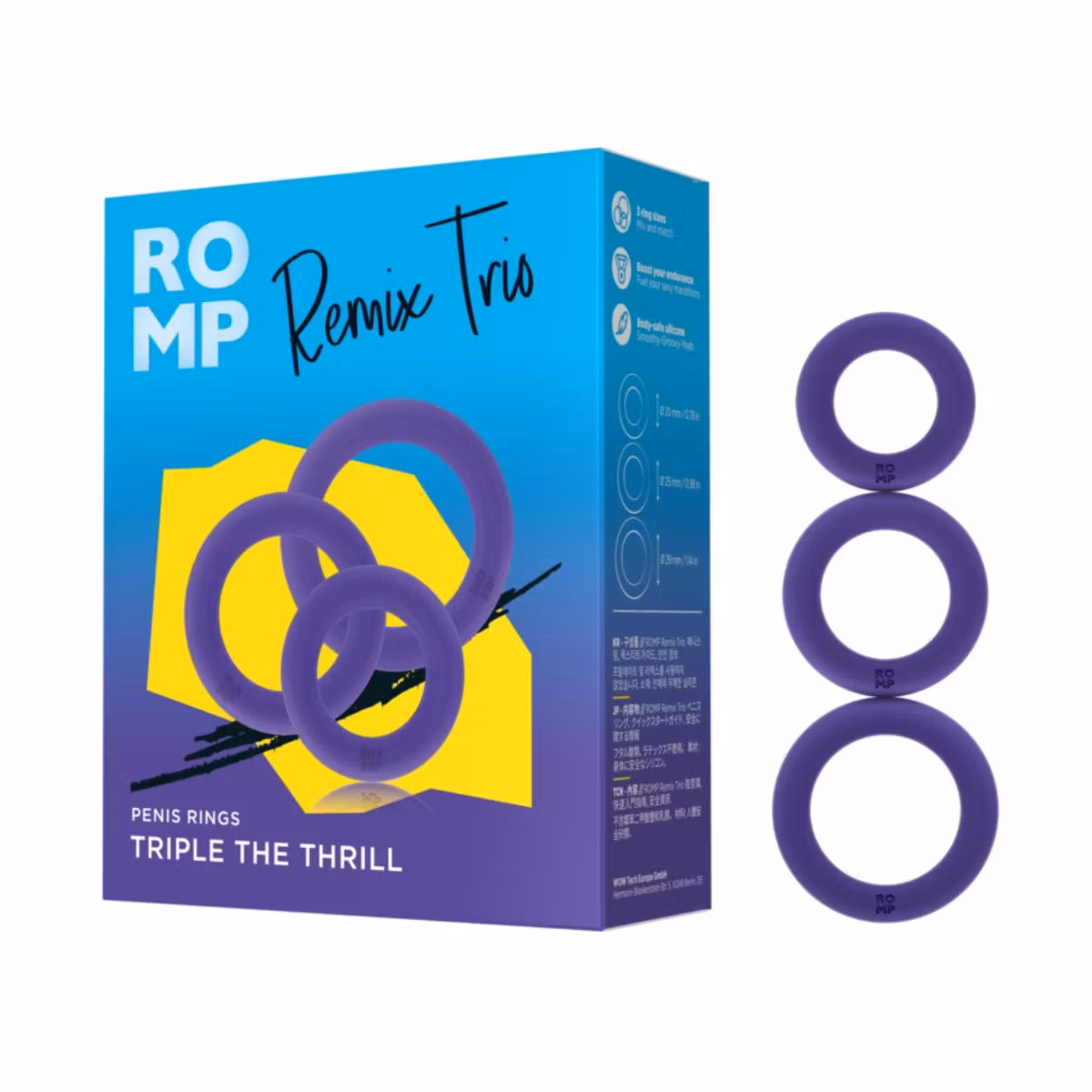 ROMP – Remix Trio Cock Rings Penisringar 3-pack (Violet)