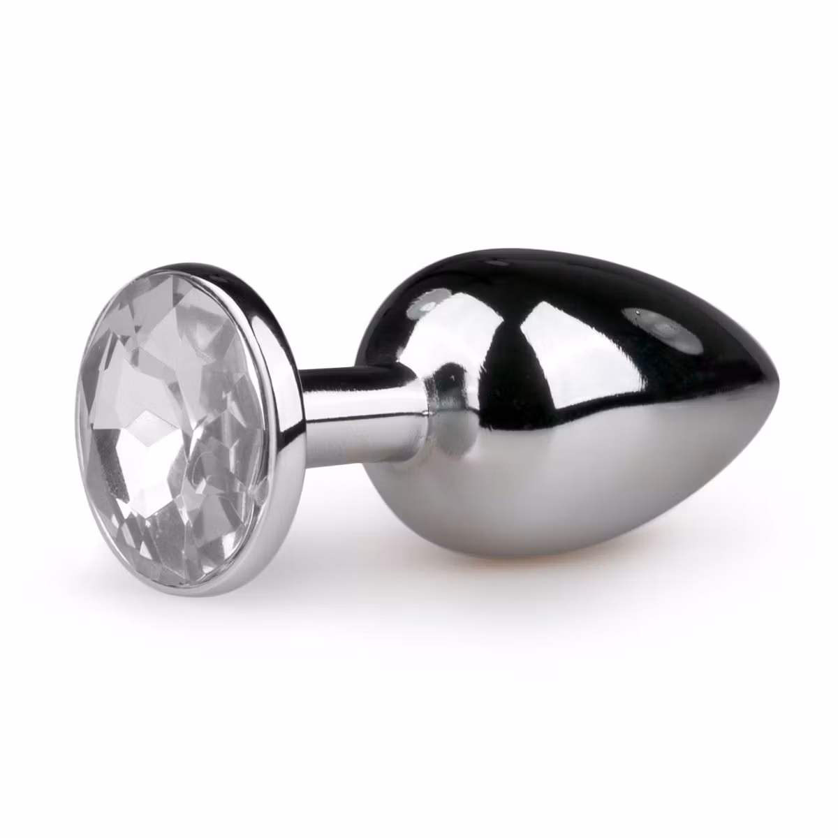 EasyToys Anal – Metal Butt Plug No. 1 (Silverfärgad med klar kristall)
