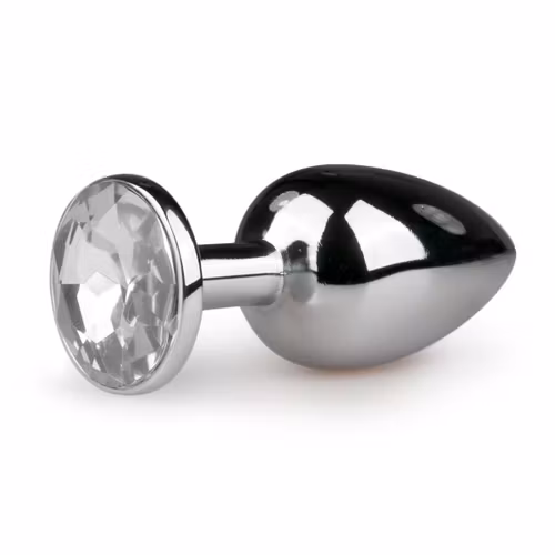 EasyToys Anal – Metal Butt Plug No. 1 (Silverfärgad med klar kristall)