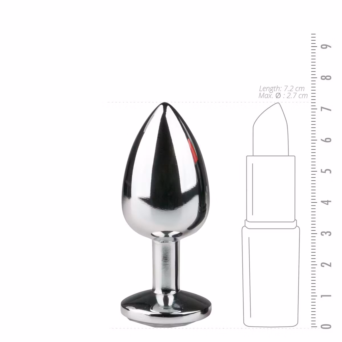 EasyToys Anal – Metal Butt Plug No. 1 (Silverfärgad med klar kristall)
