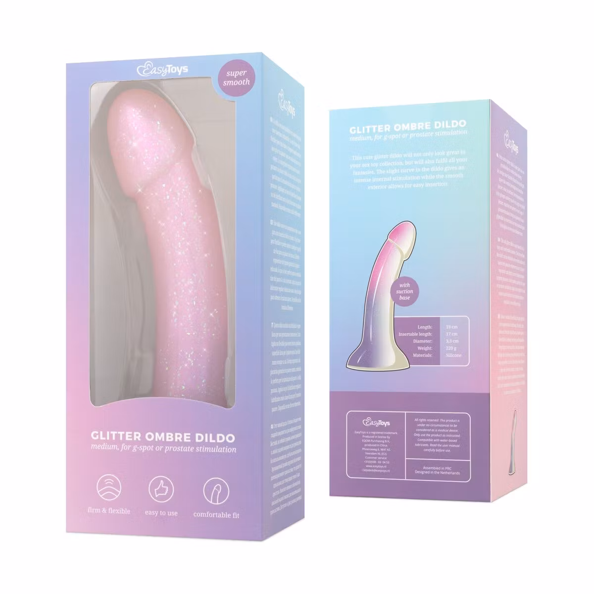 EasyToys Dildo – Mermaid Ombre Glitter Dildo (19 cm)