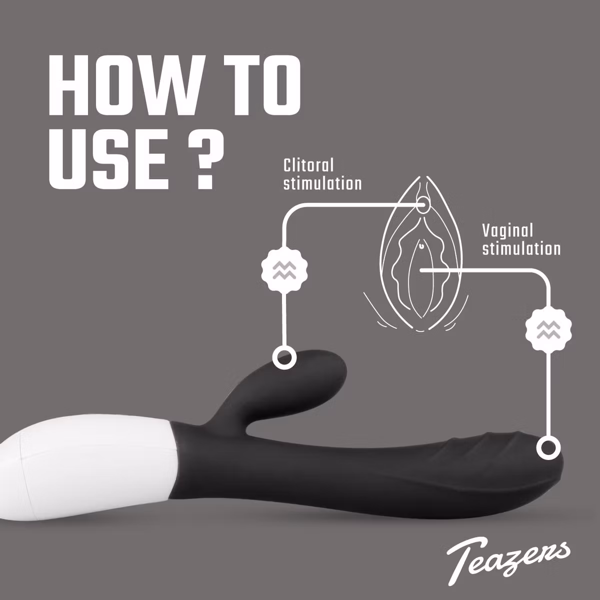 Teazers – Tarzan Rabbit Vibrator (Black)