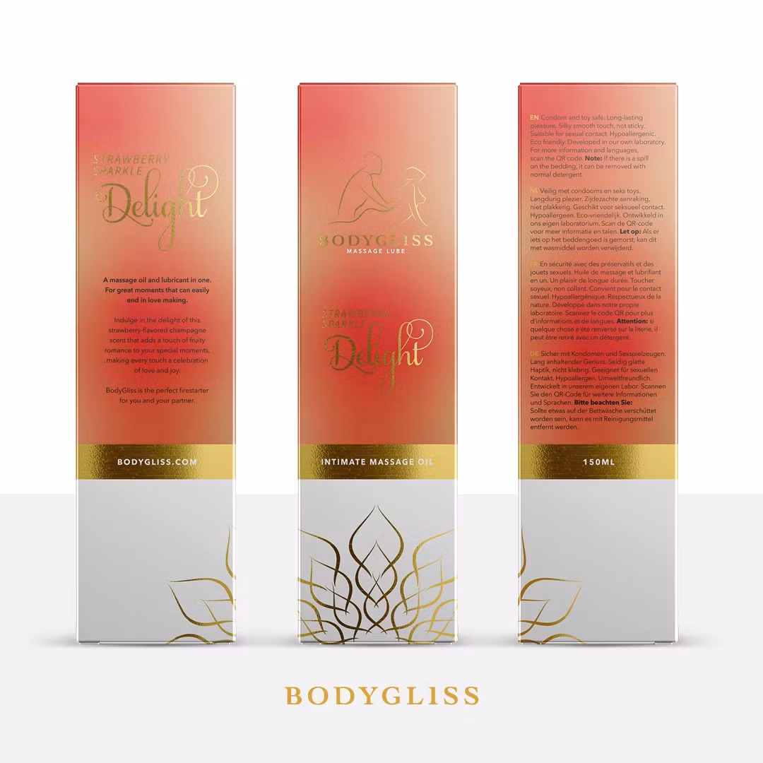 BodyGliss – Massage Oil & Lubricant in 1 Strawberry & Champagne (150 ml)