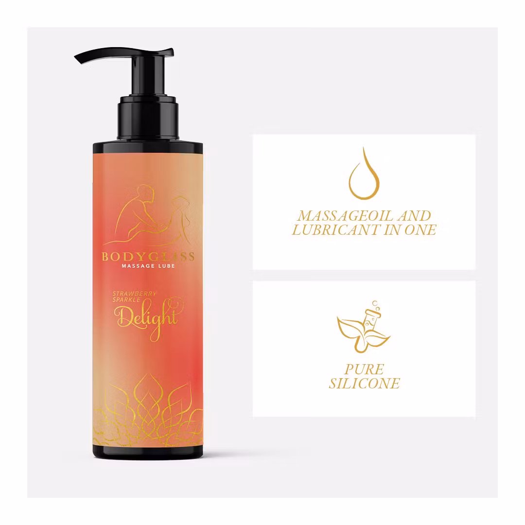 BodyGliss – Massage Oil & Lubricant in 1 Strawberry & Champagne (150 ml)