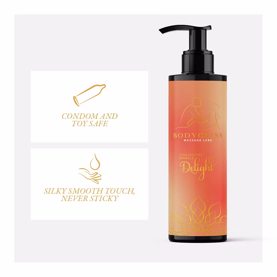 BodyGliss – Massage Oil & Lubricant in 1 Strawberry & Champagne (150 ml)