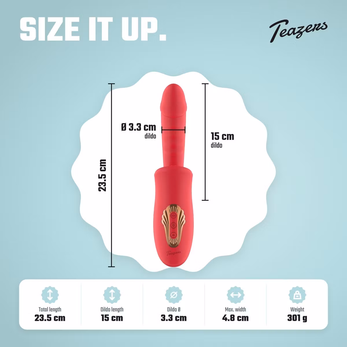 Teazers – Dildo with Tongue Clitoris Stimulator (Röd)