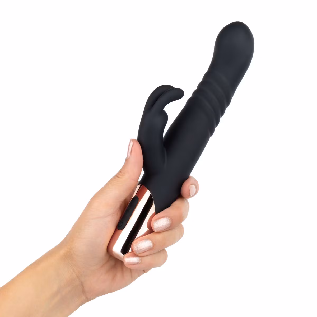 Rosy Gold – Rabbit Vibrator with Thrusting Function (Black)