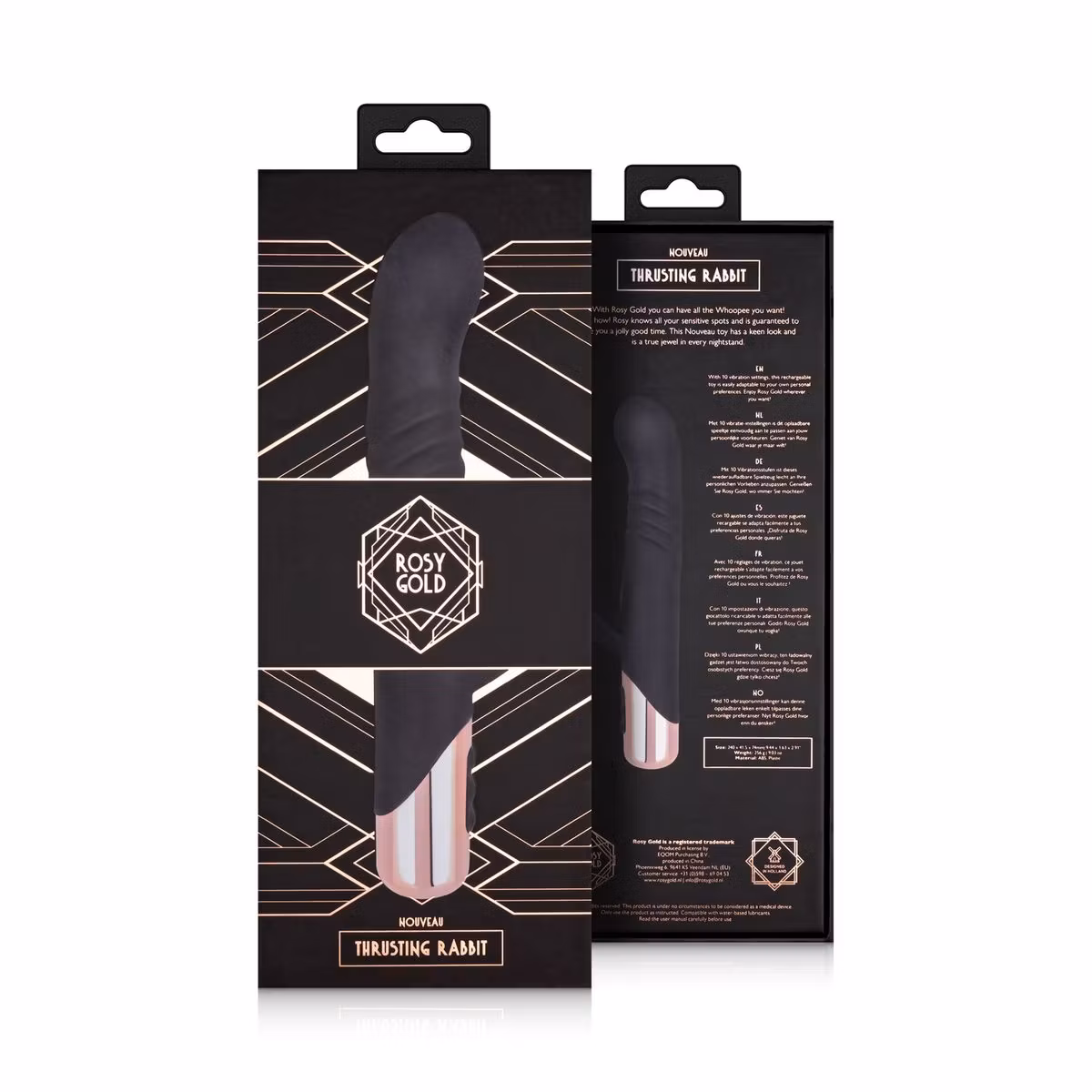 Rosy Gold – Rabbit Vibrator with Thrusting Function (Black)
