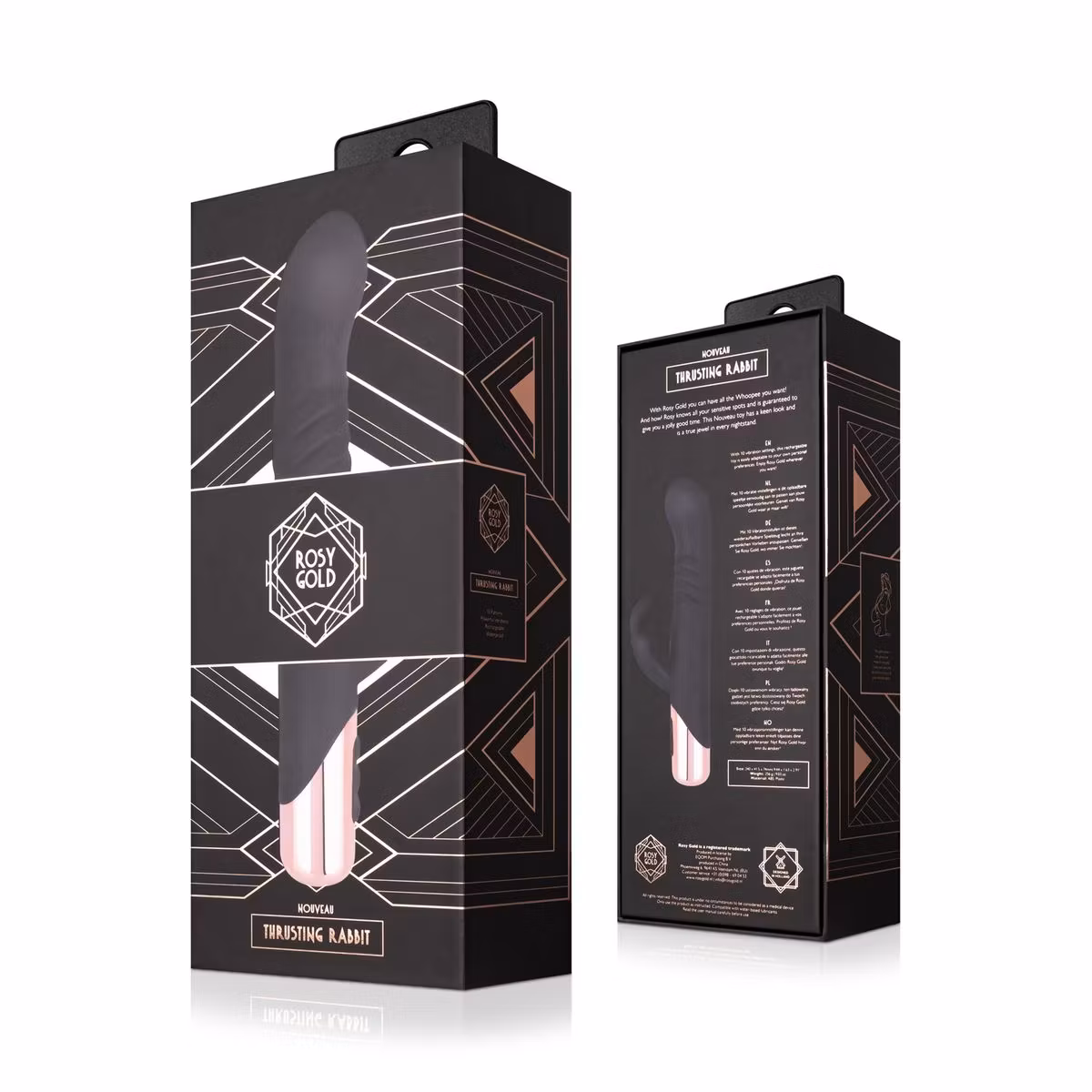 Rosy Gold – Rabbit Vibrator with Thrusting Function (Black)