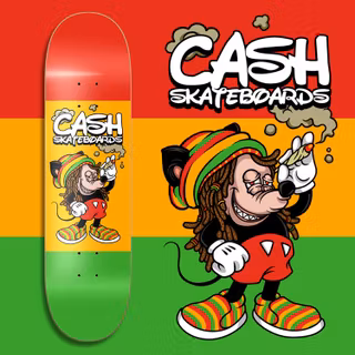 Cash Skateboards "Rasta Mouse”