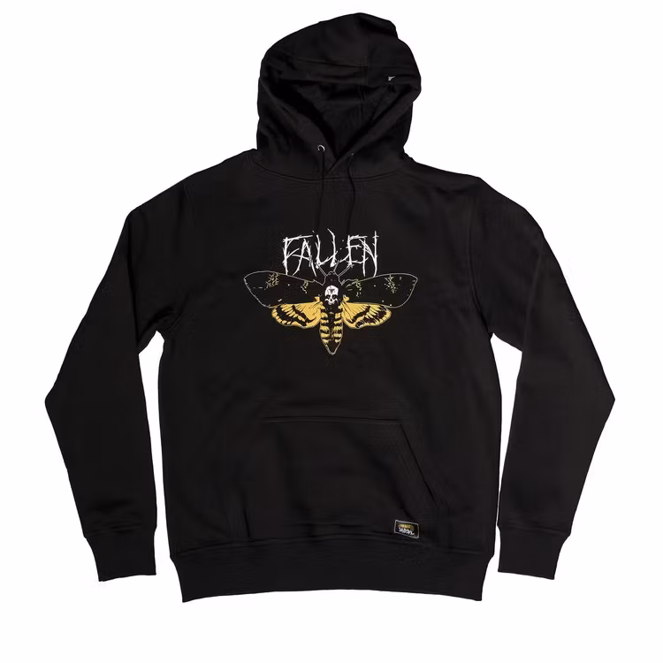 FALLEN - MOTH HOODIE - BLACK