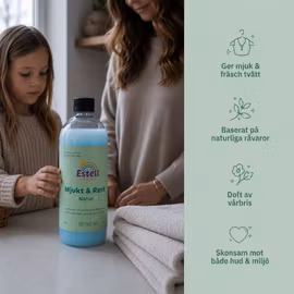Flytande Sköljmedel Ättika "Mjukt & Rent" - 1L (66 tvättar)
