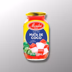 Nata de Coco / Coconut Gel in Syrup Red - Monika 340g
