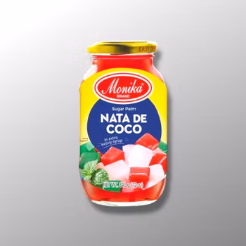 Nata de Coco / Coconut Gel in Syrup Red - Monika 340g