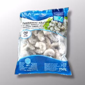 Vannamei Shrimp Peeled with Tail On 16–20 IQF - PLANETS PRIDE 1kg