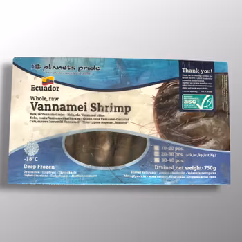 Frozen Shrimp with Shell and Head 20/30 ASC, PLANETS PRIDE 1kg