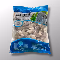 Black Tiger Shrimp with Shell 16–20 IQF, PLANETS PRIDE - 1kg