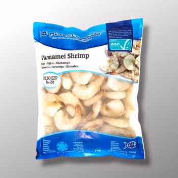 Vannamei Shrimp with Shell 16–20 IQF, PLANETS PRIDE - 750G