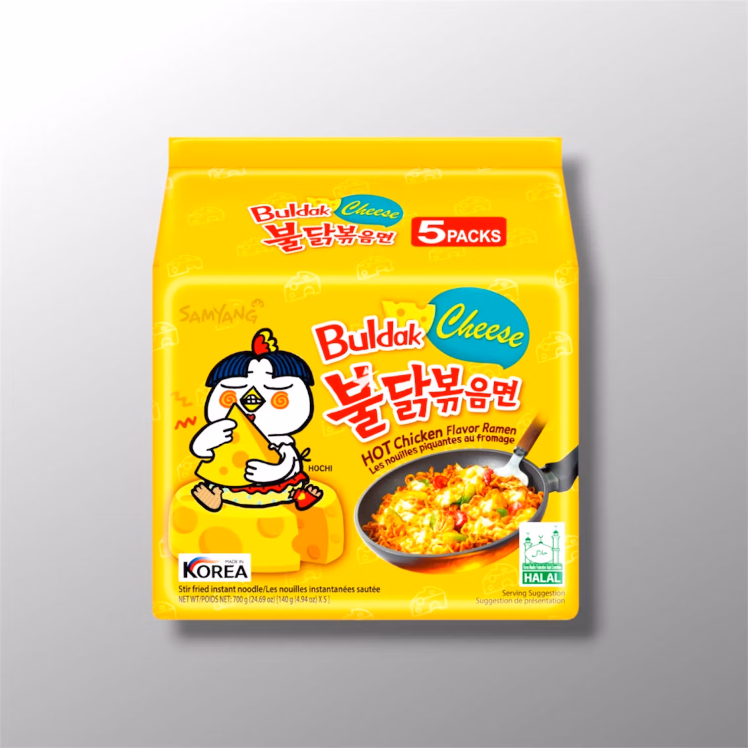 SAMYANG, Inst. Noodle Hot Chicken & Cheese 5x140g