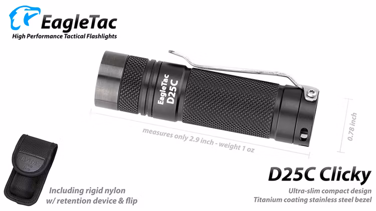 EAGTAC D25C 408 LM 1xCR123 Polisficklampa