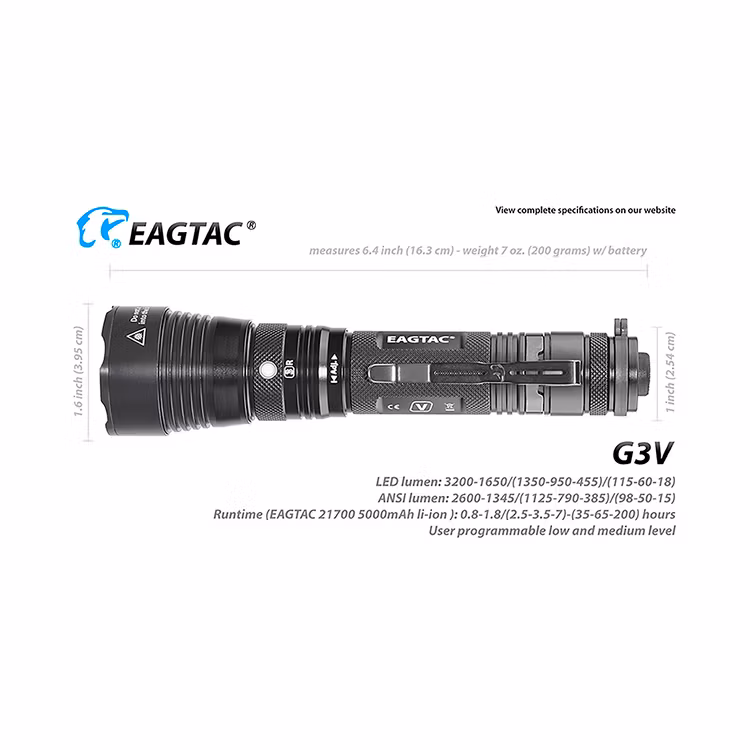 EAGTAC G3V Pro XHP70.2 LED 3200 Lumen