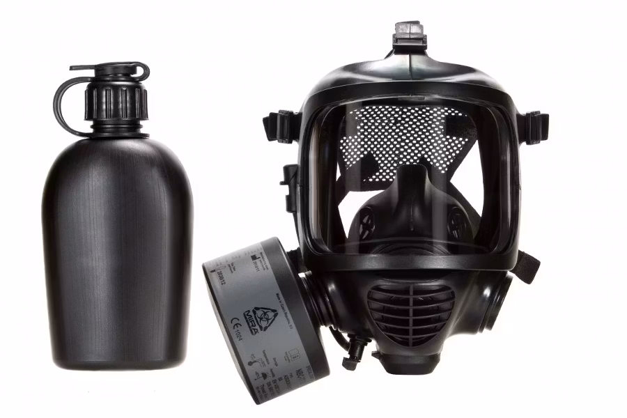 Skyddsmask paket komplett med NBC/CBRN filter m.m.