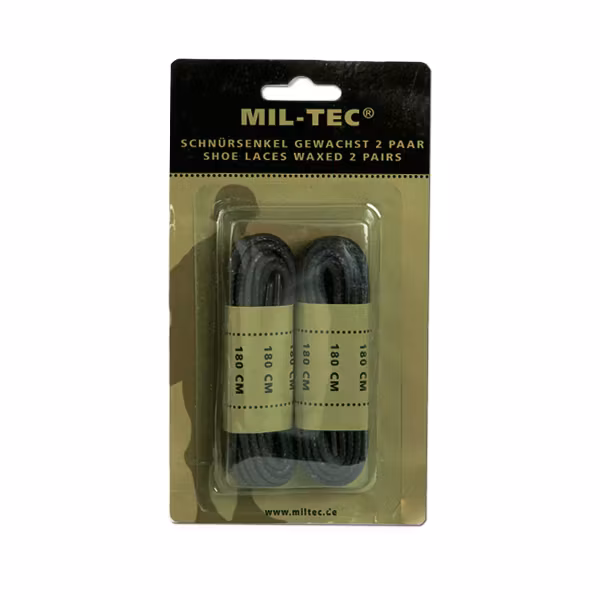 MIL-TEC by STURM BLACK SHOE LACES WAXED 220 CM - Skosnören