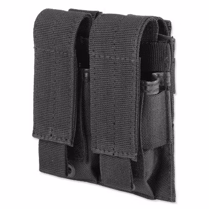 MIL-TEC by STURM DOUBLE PISTOL MOLLE MAGAZINE POUCH - BLACK